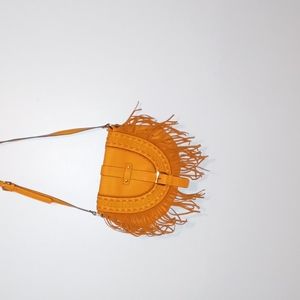 Vintage style fringed purse/crossbody camel color